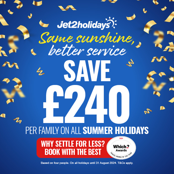 Up to £60pp off Jet2holidays