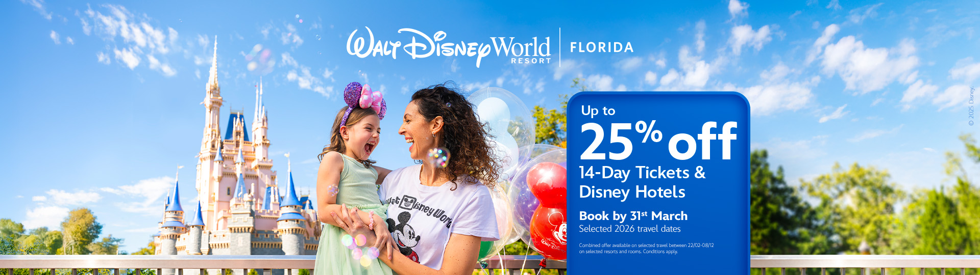 SAVE 25% on Disney Hotels & Tickets + £500 off flights